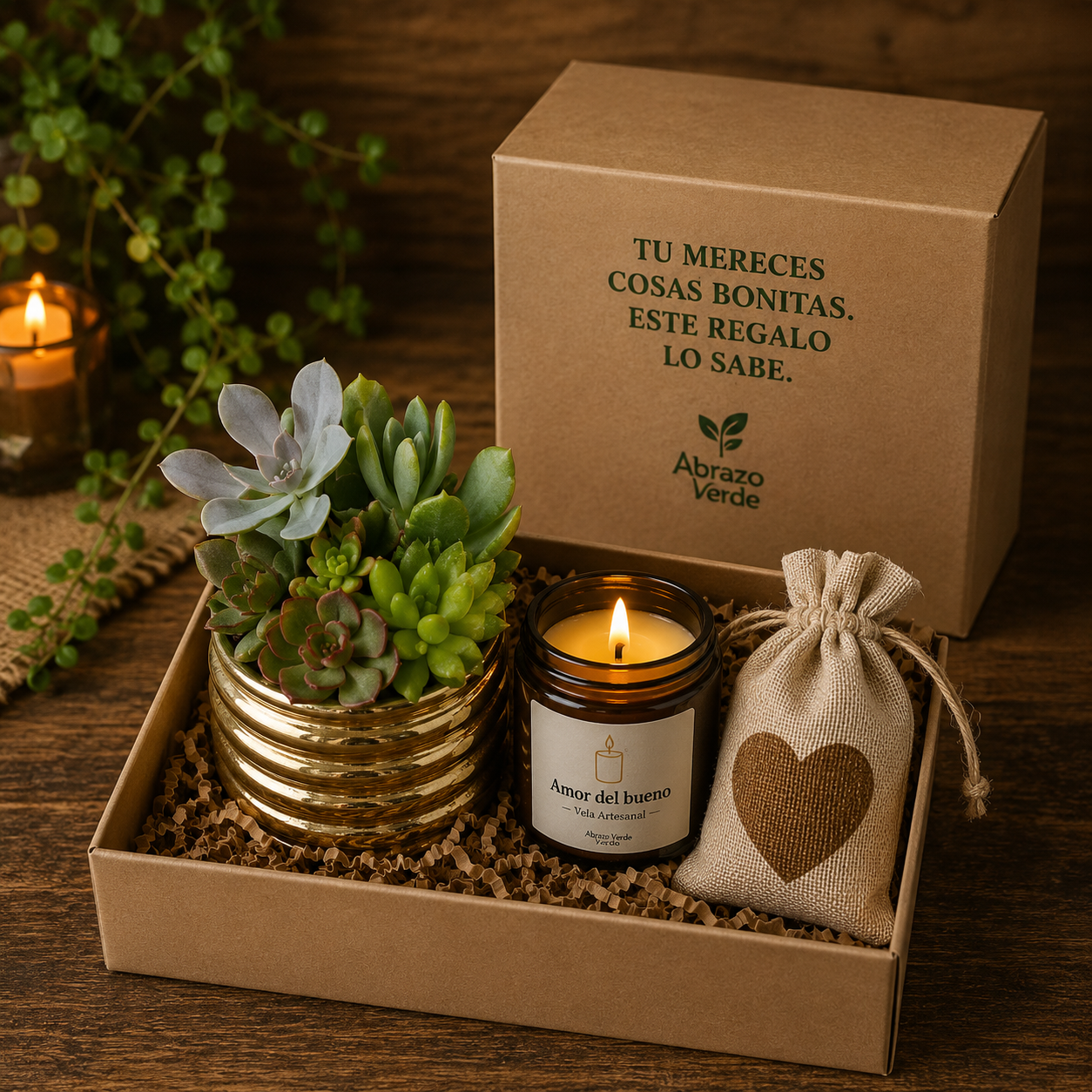 Box Abrazo Esencial Planta & Vela